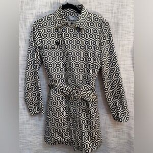 Trench coat, geometric trench coat, lined raincoat, Liz Claiborne coat